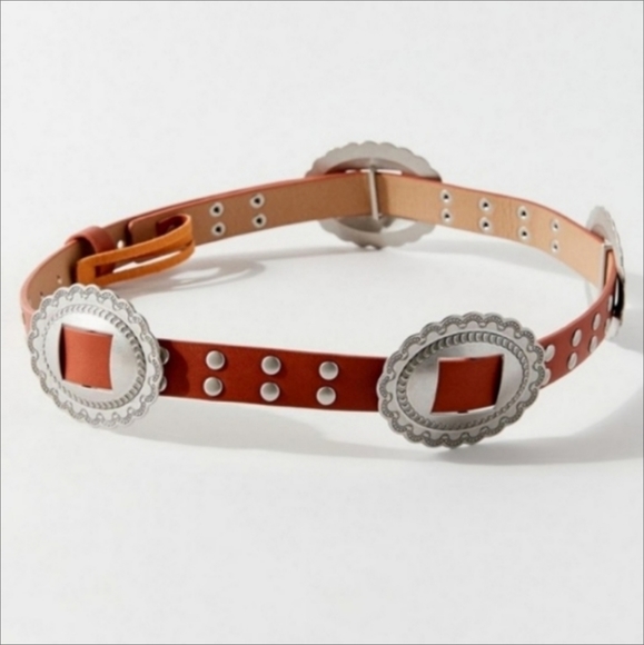 Urban outfitters concho brown faux leather belt new - Picture 2 of 10